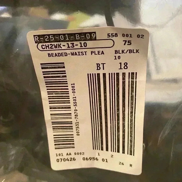 🖤”Jones New York” 100% Silk Black Midi Formal Beaded and Pleated Dress Size 10 - Picture 14 of 17